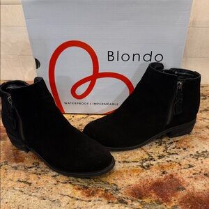 Blondo Black Suede Ankle Booties
